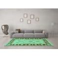 thumbnail image 3 of Ahgly Company Machine Washable Indoor Rectangle Oriental Turquoise Blue Traditional Area Rugs, 4' x 6', 3 of 4