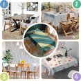 thumbnail image 5 of Teal Gold Wave Marble Pattern Rectangle Tablecloth 60"x102",Waterproof Polyester Rectangle Table Cloth, Wipeable Spillproof Polyester Tablecloth for Dining, Camping, Indoor and Outdoor, 5 of 6