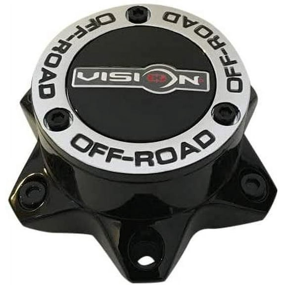 Vision 6 Lug Gloss Black Center Cap 6x5.5 6x135 C394PLGB-6V Includes Screws