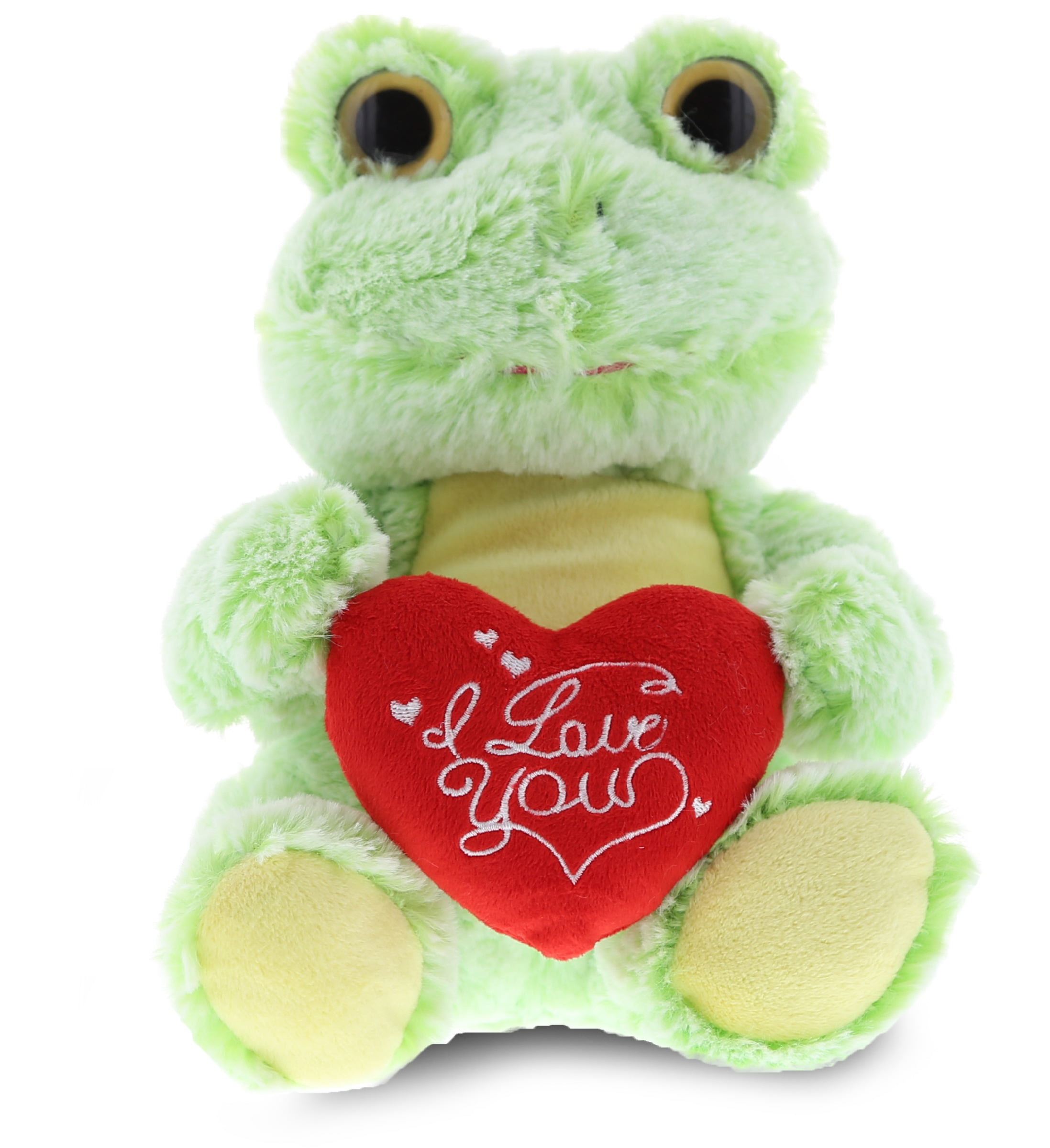 6 inch Super Soft Plush DolliBu Green Alligator Big Eye I Love You Valentines Stuffed Animal Heart Message Item #K5225-5999 