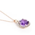 thumbnail image 7 of Galaxy Gold 14K Solid Rose Gold 24" Necklace with Natural Diamonds and a Victorian-Style Purple Amethyst Drop, 14"-24" Sizes, February Birthstone, Symbol of Serenity, 7 of 7