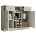 thumbnail image 2 of Castle Place Rustic Sideboard Buffet Cabinet, Light Grey, 2 of 11