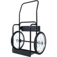 thumbnail image 5 of Large Dual Oxygen Tank Cart Dolly Double Cylinder Cart, Full Range, High Rail, with Lifting Eye and Firewall, 20" pneumatic Wheels Includes two fastening belts, 5 of 13