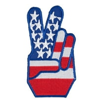 American Flag Peace Fingers Patch, Patriotic Patches