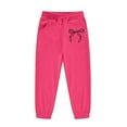 thumbnail image 6 of Byoo Toddler Girl Outfit Sets Bow Graphic Pullover Hoody Sweatshirt Jogger Pants Sweatsuit Sets Soft Active Kids Tracksuit Sets, 6 of 6