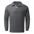 thumbnail image 5 of XAOWF Men'S Quarter-Zip Casual Sweatshirt Stand Collar Solid Color Long Sleeve Stylish Loose Fit Pullover Everyday Wear 2025 Autumn Versatile Trendy Tops, 5 of 6