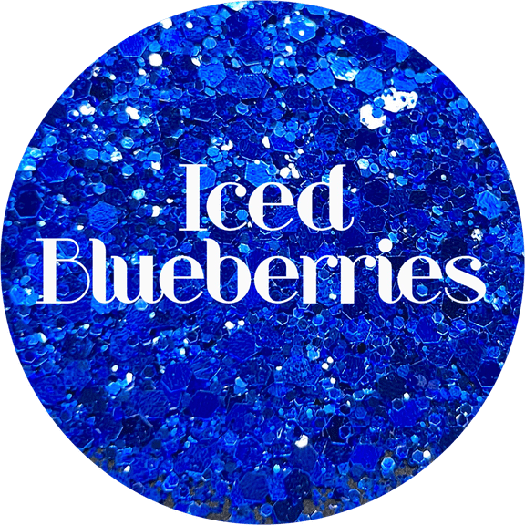 Glitter Heart Co. - High Quality Polyester Glitter - 1 oz Bag - Iced Blueberries - Metallic Blue Chunky Mix