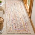 thumbnail image 1 of Safavieh Cape Cod Collection CAP202B Handmade Boho Braided Jute & Cotton Runner, 2'3" x 8' , Beige / Multi, 1 of 2