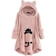 thumbnail image 1 of Pntutb, vestido de manta con capucha peluda de lana con orejas de gato de invierno con patrón bonito para mujer, Tops de felpa para chicas adolescentes, liquidación Pntutb Pntutb-8201, 1 of 6