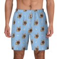 thumbnail image 3 of Uemuo Brown French Bulldog Pattern Mens Swim Trunks Quick Dry Board Shorts with Mesh Lining, Stretch Beach Shorts Quick Dry No-Chafing Board Shorts-X-Large, 3 of 9