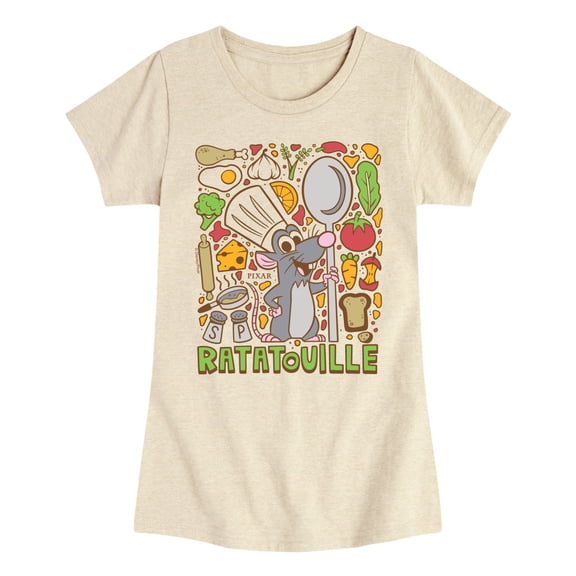 Ratatouille - Remy Doodles - Youth Girls Fitted Short Sleeve T-Shirt