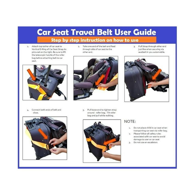 Clearworld Car Seat Travel Belt, Heavy Duty Car Seat Travel Strap to  Convert Your Car Seat
