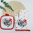 thumbnail image 5 of Promotion Clearance Fashion Valentine's Day Polyester Oven Mitts Kitchen Non-slip Cooking Microwave Gloves Baking BBQ Potholders Oven Mitts, 5 of 6