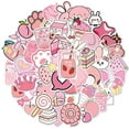 thumbnail image 1 of Cute Pink Stickers for Water Bottles , 50 PackPCS Waterproof Vinyl Aesthetic Stickers Laptop Skateboard Luggage Computer Stickers for Kids Teens Girls, 1 of 5