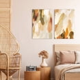 thumbnail image 5 of ArtbyHannah 2 Pieces 16x24 inch Framed Modern Abstract Canvas Wall Art Set with Gold and Orange Blocks Paintings for Living Room Ready to Hang, 5 of 9