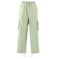 thumbnail image 4 of Godokuleh Mens Casual Joggers Pants Hiking Drawstring Chino Cargo Pants Straight Leg Pants Mint Green 2XL, 4 of 5