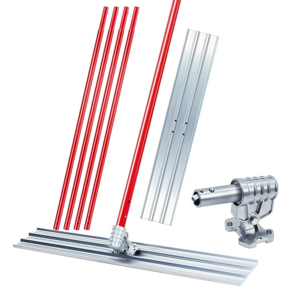 48 X 8 Inch Bull Float Concretes Tools, Square End, Aluminum Magnesium Bull Float Kit w/ 4 Float Handle Bracket for Concrete Finishing, Heavy-Duty Cement Smoothing Tool