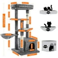 thumbnail image 4 of Cat Tree for  Large Cats, Multi-Level Cat Tower with Sisal Covered Scratching Posts, Spacious Condo, Cozy Hammock and Plush Top Perch, 4 of 10