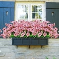 thumbnail image 3 of 6 Bundles Artificial Flowers Outdoor UV Resistant Silk Flowers No Fade Fake Outside Flowers Plastic Greenery Faux Shrubs Garden Porch Window Box Home Decoration (Pink), 3 of 8