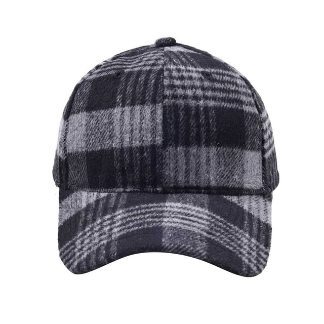 Under $10 Baseball Caps Gray Unisex Classic Low Profile Cotton Baseball Cap Plaid Soft Unconstructed Adjustable Size Dad Hat