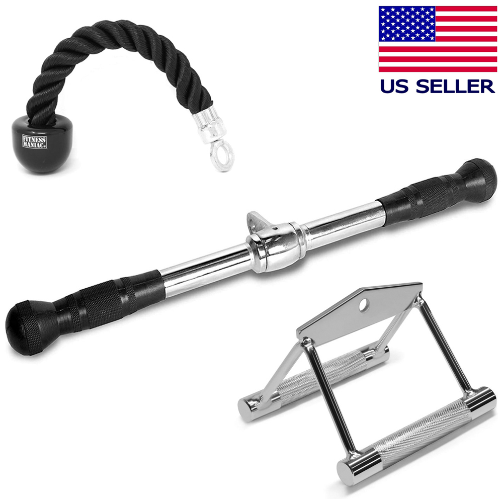Fitness Maniac Tricep Rope Pull Down Press Weight Lifting Cable Metal Attachment Home Gym Exercise Equipment - image 1 of 7