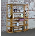 thumbnail image 2 of Regency Flip Flop 67 in 6 Shelf High Folding, No Tools Assembly, Wood Bookcase- Medium Oak, 2 of 7