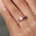 thumbnail image 4 of Gem Stone King 1.73 Ct Oval Cabochon White Ethiopian Opal Pink Created Sapphire 18K Yellow Gold Plated Silver Ring (Size 8), 4 of 6