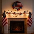 thumbnail image 5 of Independence Day Artificial Berry Star Garland, Red White Blue Patriotic Hanging Vine Decoration for Shopfront, Home, Party & Fireplace Mantel, Indoor Outdoor 4th of July Holiday Ornament, 4.92ft, 5 of 8