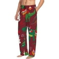 thumbnail image 2 of Junzan Men'S Pajama Pants Dinosaur Christmas Happy New Year Sleepwear Pants Pj Bottoms Drawstring And Pockets, 2 of 9