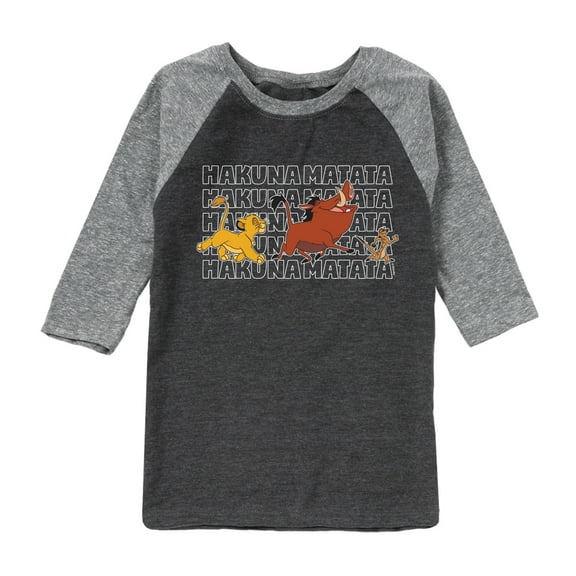 The Lion King - Hakuna Matata Outlined Words - Toddler & Youth Raglan Graphic T-Shirt