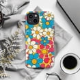 thumbnail image 6 of Retro Daisy Flower Phone Case, Colorful 70s Pop Art Floral Pattern iPhone Cover, Vibrant Groovy Protective Case for iPhone 16 15 14 13 12 11 Plus Pro Max Mini, 6 of 6
