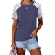 thumbnail image 2 of Camisetas de Manga Corta para las Mujeres a Cuadros Impreso Botón Casual Camiseta, Camisetas de Mujer Casual para Primavera Verano, 2 of 3