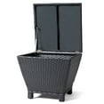 thumbnail image 4 of Tcbosik Flip Lid Patio Side Table w/ 13-Gallon Storage, All-Weather PE Wicker Accent End Table with Smooth-Lift Pneumatic Rods, Sturdy Steel Frame for Outdoor Deck & Garden (Black), 4 of 8