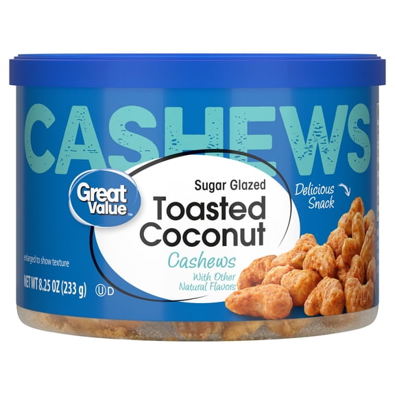 Great Value Toasted Coconut Cashews, 8.25 oz