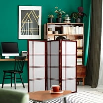 4 ft. Tall Japanese Design Double Cross Lattice Screen - Rosewood - 3 Panels