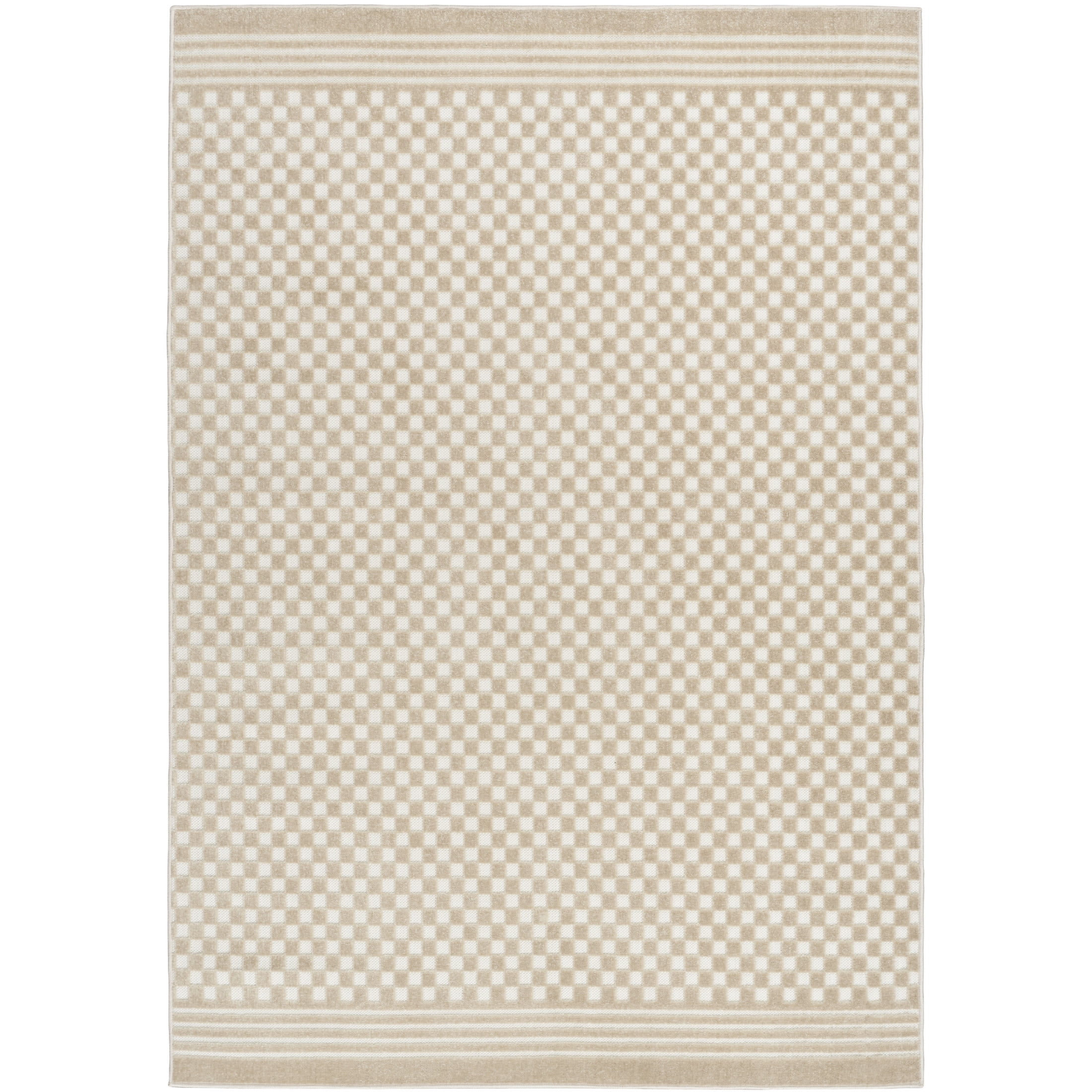 Nourison Care Free 6'7" x 9'2" Beige Modern Indoor Rug