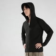 thumbnail image 6 of GUZOM Mens UPF 50+ Sun Hoodie with Detachable Face Mask - Lightweight Quick Dry for Hiking Fishing - Thumbholes Zip Pockets Black S-5XL,Size L, 6 of 6
