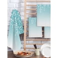 thumbnail image 2 of Weeping Flowers Kitchen Dish Towels for Drying Dishes Set of 4, Teal Ombre Spring Floral Botanical Art Waffle Weave Microfiber Hand Tea Bathroom Towels Quick Dry & Absorbent Towel 15.7x23.6, 2 of 7