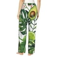 thumbnail image 3 of Kll Womens Watercolor Green Tropical Print Pajama Pants Soft Pajama Bottoms For Women Cozy Lounge Pants, 3 of 9