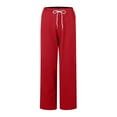 thumbnail image 4 of SnnmBlm Women's Pull On Solid Color Jeans Drawstring Elastic Waist Denim Stretch Joggers for Women Red 2XL, 4 of 5