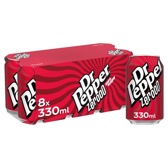 Dr Pepper Zero 8 x 330ml, Imported from Britain