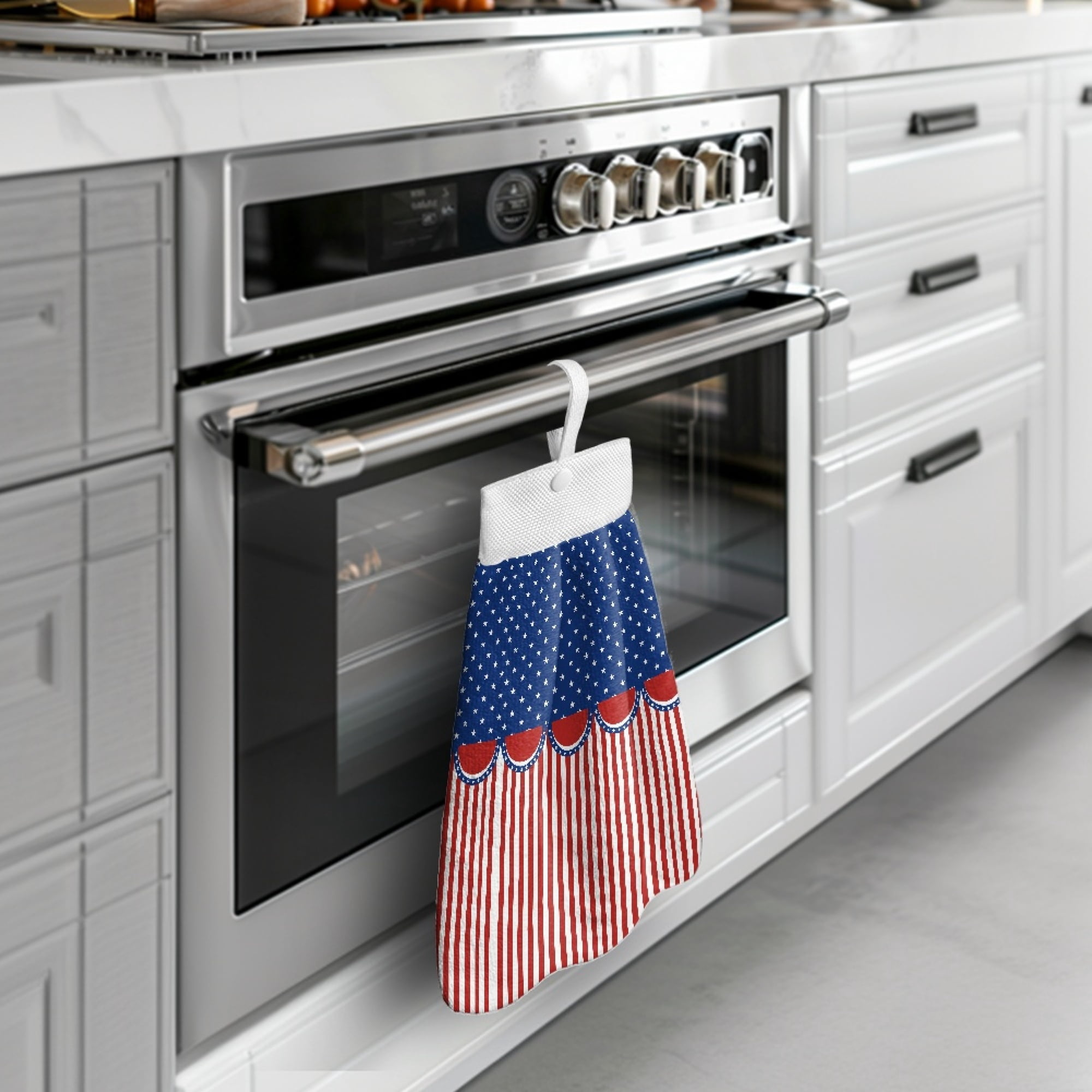 ZIATUBLE American Flag Hanging Kitchen Dish Towel Breathable Hanging Hand Dry Towels 3 Pcs Easy to Install Bathroom Hand Bath Towel Fast Drying Kitchen Hand Towels and Washcloths for 4 of July