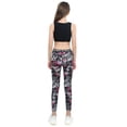 thumbnail image 2 of iEFiEL Kids Girls Ballet Dancewear Gymnastics Outfit Sports Bra Crop Tank Top with Yoga Running Pants Leggings Black&Rose Red 4, 2 of 7