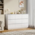 thumbnail image 4 of White Dresser, Wanan 9 Drawer Dresser with LED Lights & Charging Station, 47.2 Inch Modern Tall Chest of Drawers for Bedroom, Glossy Finish, 4 of 7