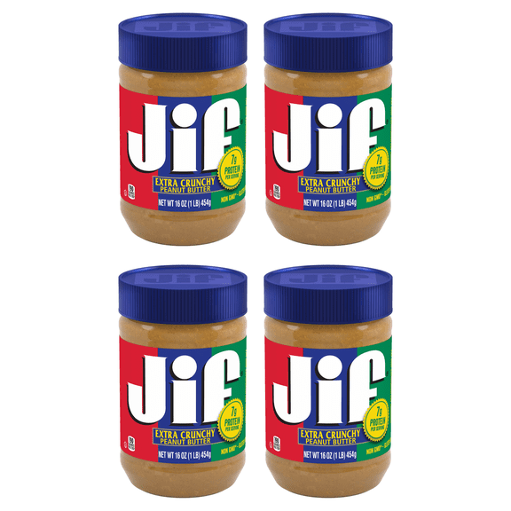 Jif Extra Crunchy Peanut Butter, 40-Ounce Jar — 4-Pack (4 packages)