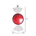 thumbnail image 2 of Vickerman 13" Red-White Swirl Flat Candy Christmas Ornament, 2 of 2