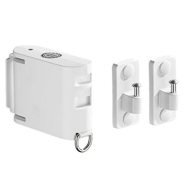 Tendedero retráctil para interior y exterior | Cuerda de TPU resistente de 4,2 m con 34 ganchos resistentes al viento | Tendedero portátil de pared para ropa y ahorro de espacio