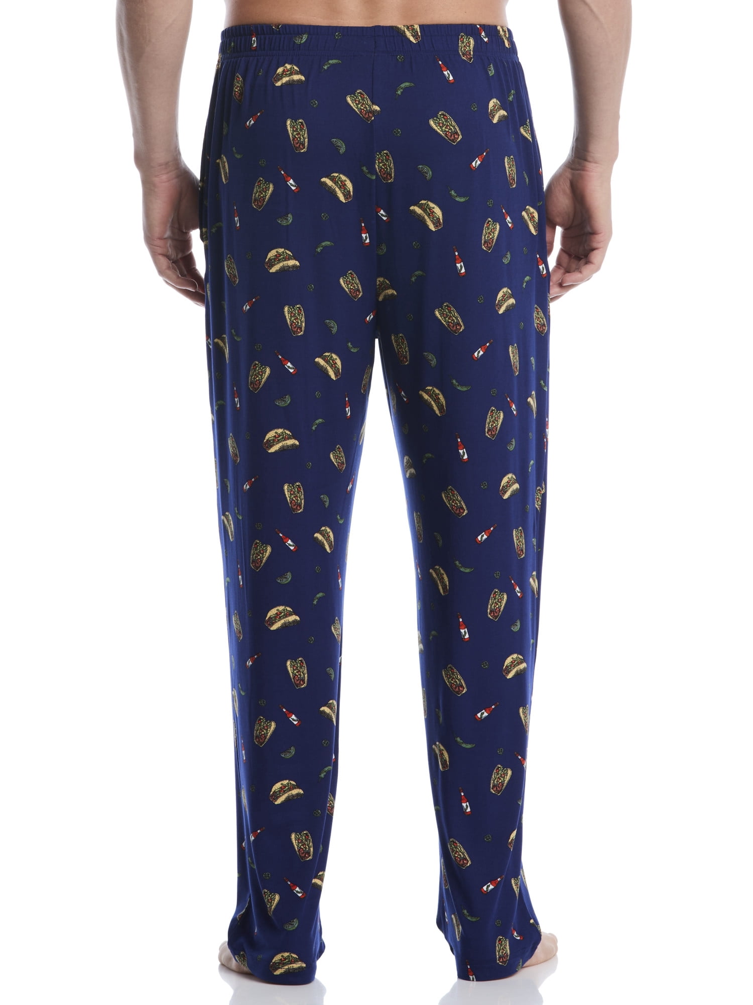 Ben Hogan Men's and Big Men's Short Set of Sleeve Solid Crew Shirt with Taco Tuesday Conversational Deluxe Touch Sleep Lounge Pant, Size S-2XL