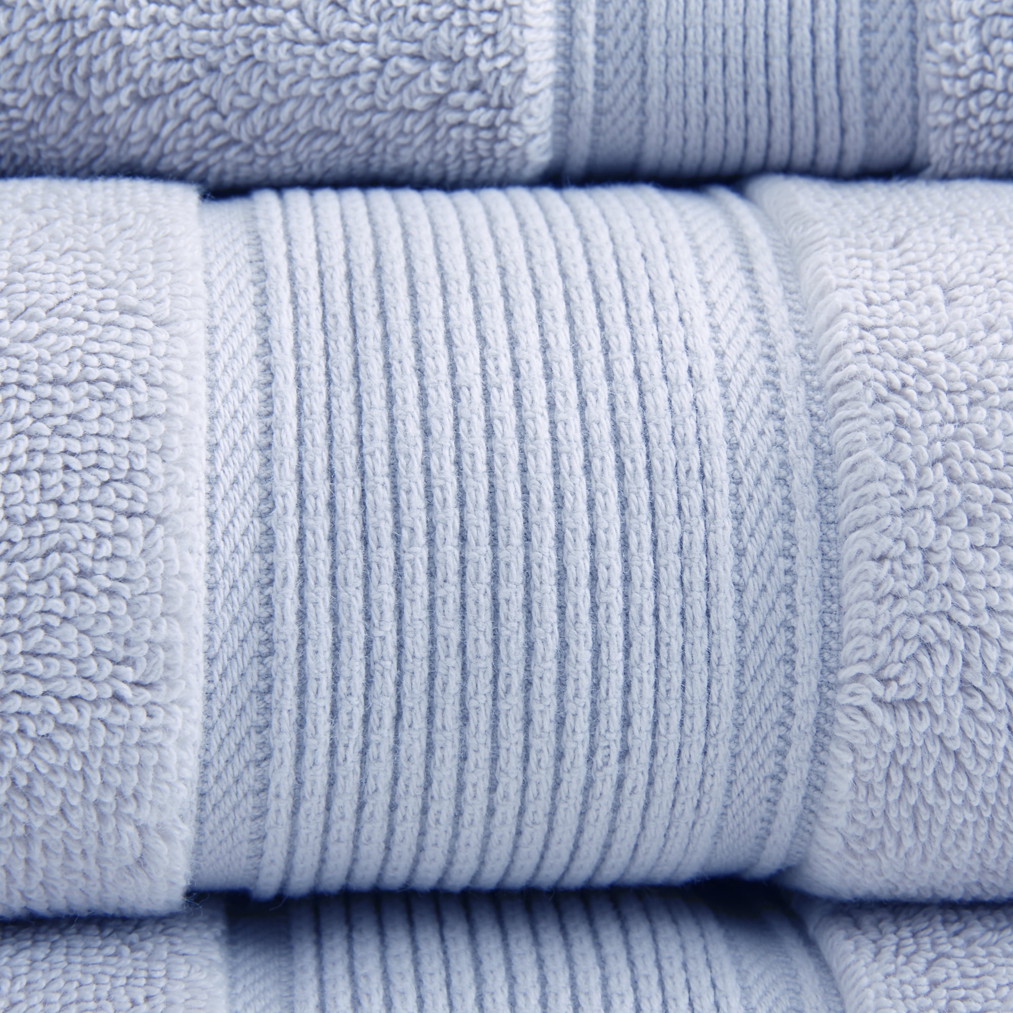 Madison Park 8-Piece Luxury Cotton Towel Set, 800GSM Bath Towels, Ultra Soft & Absorbent, Light Blue