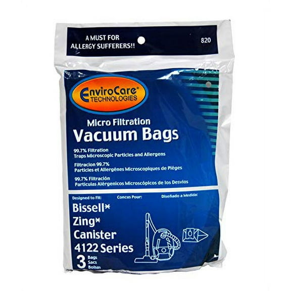 EnviroCare Vacuum Bags Designed to Fit Bissell Zing Canister Vacuums 820
